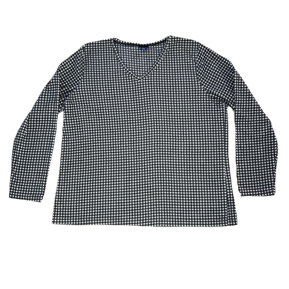 Basic Editions Monochrome Houndstooth Long Sleeve… - image 2